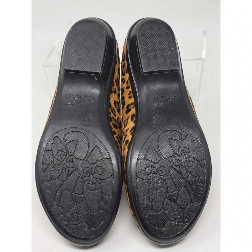 Dansko Olivia Womens EU 39 US 8.5-9 Leopard Print Calf Hair Flats Comfort Shoes